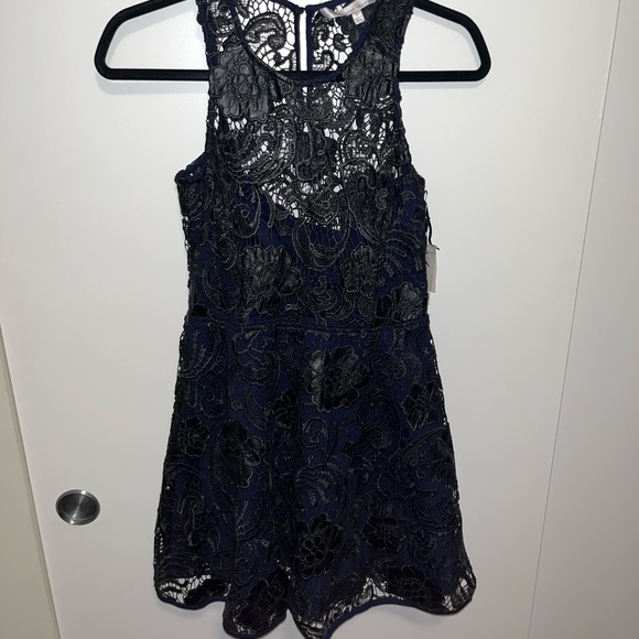 Lovers + Friends Amore Fit & Flare Lace Leather Dress - Picture 2 of 9